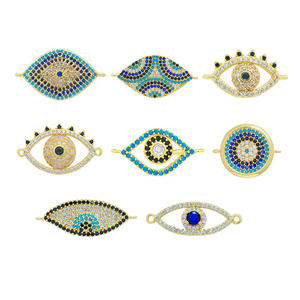 DIY 18K liontin mata Turki keberuntungan berlapis emas asli perlengkapan buatan tangan zirkonia kubik dekoratif Enamel mata jahat Yunani jimat - Product Image 5