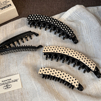 Jachon En gros Pinces à cheveux tendance motif vague en acétate, Pinces banane pour queue de cheval haute, Accessoires capillaires décoratifs pour filles