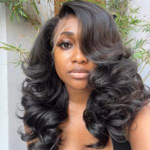 วิกผมแท้แบบไม่ต้องใช้กาว ความหนาแน่น 400 แบบลอนเด้งดึ๋ง วิกผมลูกไม้ HD สำหรับผู้หญิง แบบ <span class=keywords><strong>Super</strong></span> Double Drawn 13x6/13x4 - Product Image 4