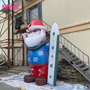 Decoración publicitaria Papá Noel inflable azul con monopatín - Product Image 4