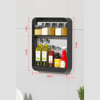 Étagère de rangement murale à un niveau en acier robuste, organisateur de boîtes, cuisine, salle de bain