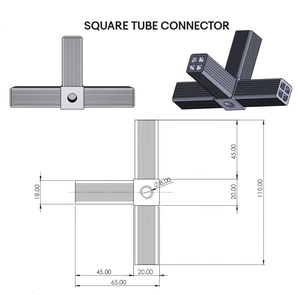 Conector de tubo cuadrado 20mm 25mm 30mm conector de plástico 2 vías <span class=keywords><strong>3</strong></span> vías 90 ángulo esquina tubo recto conector junta para aluminio - Product Image 4