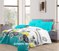 Ensembles de couvre-lit king size 3 pièces à fleurs de luxe drap de lit élégant à imprimé floral pour la décoration de la chambre d'été