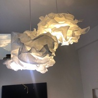 Lampe de plafond en papier avec abat-jour en forme de nuage blanc, style nordique d'Europe du Nord, pour restaurant, chambre à coucher, hôtel, maison
