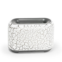 Diffuseur d'aromathérapie 3D Flamme 150ml, Design Créatif Verre Craquelé, Lumières USB à Changement de Couleur, Mini Flamme Silencieuse pour la Maison