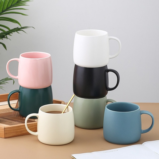 Custom 480ml Large Capacity Matte Glaze Ceramic Coffee Coffee Mug for Office Gift