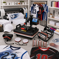 Machine d'impression de t-shirts 8 en 1, presse à chaud combinée, transferts thermiques, machine de sublimation pour t-shirts, casquettes, mugs, coques de téléphone, sacs de courses