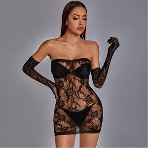 Abito Mini a Rete <span class=keywords><strong>Nero</strong></span> da Donna, <span class=keywords><strong>Body</strong></span> Stocking Traforato, Lingerie Sexy, <span class=keywords><strong>Body</strong></span> Sexy, Tuta Intera Sexy da Donna - Product Image 2