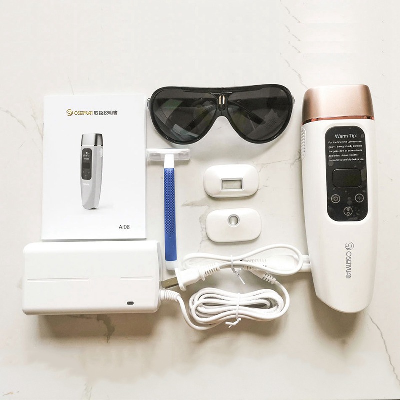 IPL-эпилятор Osenyuan 4 в 1, аппарат для удаления волос с ЖК-дисплеем, лазерный Перманентный триммер для зоны бикини, Электрический депилятор