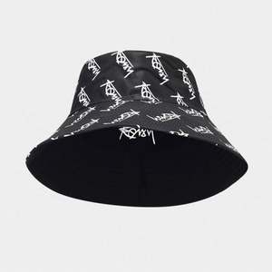 Big Brim Sun Protection Doble cara Bordado personalizado Logo Bucket Cap Reversible Bucket Hats - Product Image 5