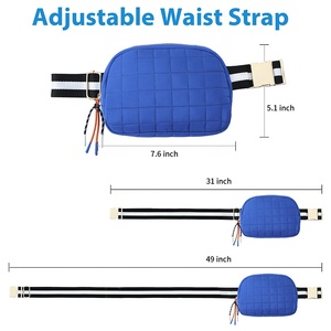 Sac banane matelassé personnalisé en polyester avec fermeture éclair pour la course, sac <span class=keywords><strong>de</strong></span> taille zippé matelassé avec sangle réglable pour la gym, couleur unie - Product Image 2