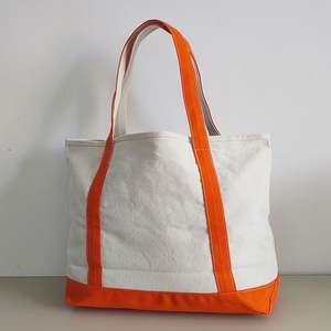 Sac fourre-tout réutilisable en toile de coton de luxe, grande taille, avec poches, fermeture éclair, cordon, couleurs personnalisables, logo pour utilisation publicitaire - Product Image 6