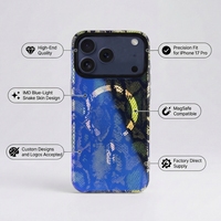Étui de téléphone magnétique IMD personnalisé bleu éclatant avec revêtement anti-rayures, coque mobile avec logo OEM pour iPhone 17 16 et Samsung