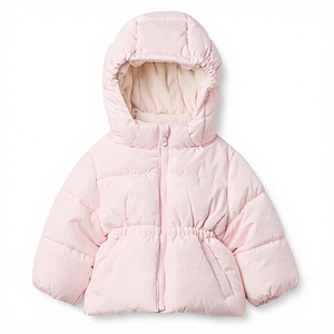<span class=keywords><strong>Veste</strong></span> matelassée à capuche imperméable pour filles, teinte en pièce, avec fermeture éclair sur le devant - Product Image 1