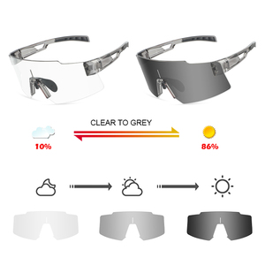 Lunettes de cyclisme photochromiques sans monture Tr90, verres PC miroir UV400, lunettes de sport pour femmes et hommes, course à pied, vélo - Product Image 2