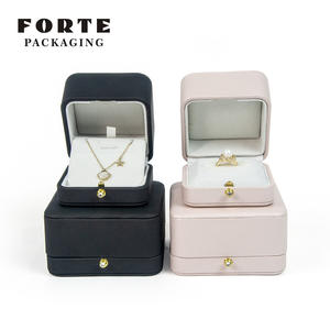 FORTEビンテージウェディングピンク高級ジュエリー包装エレガントなジュエルボックスダイヤモンドリングネックレスジュエリー - Product Image 5