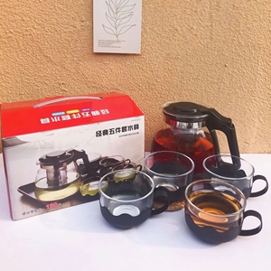 Théière en Verre à Fleurs Grande Capacité Usage Domestique Kung Fu Filtre Boisson Cafetière et Service à Thé Luxe Verre avec Infuseur - Product Image 4