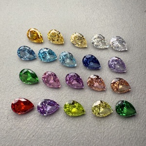 Zircone cubique synthétique en forme de <span class=keywords><strong>poire</strong></span> effet glace pilée, pierres CZ de 3x5mm à 12x16mm, couleurs mélangées, pierres de zircon en vrac pour la fabrication de bijoux - Product Image 2