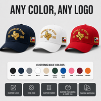 Casquette de baseball personnalisée Texas Five Star brodée en coton, ajustable, à visière incurvée, patriotique, vintage, western, sportive, unisexe