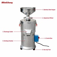 Broyeur de beurre de noix en acier inoxydable de qualité alimentaire, machine électrique commerciale pour pâte d'arachide et de sésame, robuste pour restaurant, boulangerie, cuisine