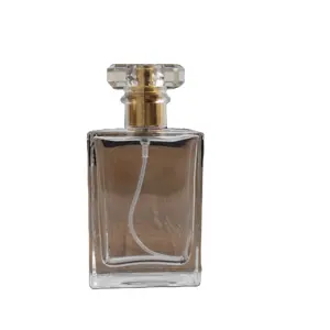 Rcetangle refillable transparent 100ml 150ml perfume glass bottles for fragance