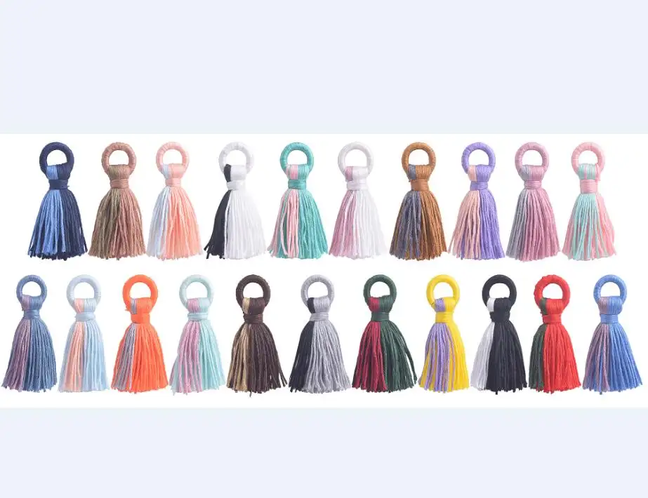 Two Color Tones Cotton Tassel for Crafting, Jewelry Making, Key chain, Cosmetic Bags, Pillows, Purses, Apparel Accessories
