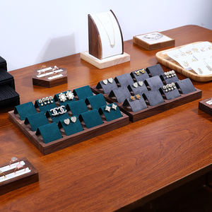 Nova noz madeira Base brinco Display Rack Brinco Display Holder Brinco Jóias Retail Store Counter Display Tray - Product Image 4