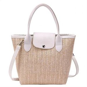 Rơm Túi Để Treo Hoa Kỳ Nghỉ Ví Cho Phụ Nữ Nhỏ Kontted Dệt Phụ Nữ Giỏ Xô Handmade Bện Túi Xách Thời Trang - Product Image 1