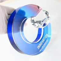 Nouveau design – Trophées haut de gamme en verre cristal K9, résistants aux UV, créatifs, en forme de diamant, pour réunions annuelles d'entreprise