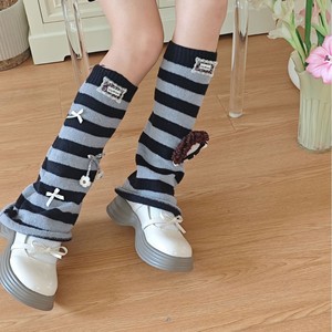 Chauffe-jambes pour femmes, mignons, style Y2K, Kawaii, japonais, Lolita, Harajuku, accessoires <span class=keywords><strong>de</strong></span> mode, chauffe-jambes en tricot, <span class=keywords><strong>chaussettes</strong></span> longues pour filles - Product Image 3