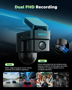 LAMTTO Dash Cam 4G LTE a Doppia Lente, Anteriore e Interna, Monitor <span class=keywords><strong>di</strong></span> Parcheggio con Radar, Telecamera <span class=keywords><strong>di</strong></span> <span class=keywords><strong>Sicurezza</strong></span> per Auto con Tracciamento GPS Antifurto - Product Image 4