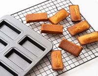 Moule à gâteau Financier Bakeey à 8 cavités en acier au carbone épaissi, antiadhésif, compatible four, pour brownies, pains et pâtisseries, idéal pour la cuisson à la maison