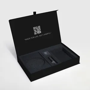 Benutzer definierte Schwarz mit Deckel und Schaumstoffe insatz Luxus Hautpflege Magnetische Geschenk box für kosmetische Verpackungen