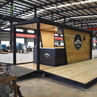 Restaurant modulaire préfabriqué de luxe le plus populaire en 2021, conteneur d'expédition de 20 pieds, bar à café