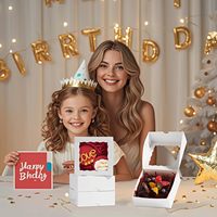 SLShePack Lot de 20 boîtes en carton pour aliments pour bébés avec fermeture magnétique et fenêtre transparente - 5x5x2 pouces, personnalisables, pour chocolats enrobés