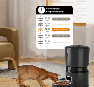 Gaby 4LSmart - Dispensador Automático de Comida para Mascotas, Temporizador, Acero Inoxidable, Plástico, Recargable, Portátil, Diseño Triangular, para Perros y Gatos, con Pantalla LCD - Product Image 6