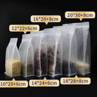 Sachets d'Emballage en Plastique Transparent à Fond Soufflet, Zip Refermables, pour Rangement et Aliments