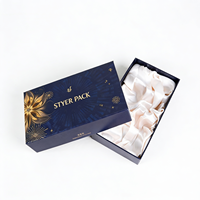 Kotak Hadiah Kaku Berlapis Sutra Vegan Mewah dengan Hot Stamping, Langsung dari Pabrik, Logo Kustom, Kemasan Premium