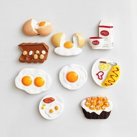 Aimants de réfrigérateur en résine DIY, design Art Déco, forme alimentaire, pain, œuf, tasse à café, autocollants magnétiques pour téléphone