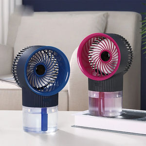 Ventilador pequeño con spray, carga USB, mini ventilador de escritorio, humidificador dos en uno, regalo, luz ambiental de tres niveles - Product Image 6