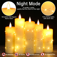 Bougie LED sans flamme en forme de goutte d'eau Ping Shui, en paraffine ivoire, avec couvercle, alimentée par piles, télécommande, pour Noël et Pâques
