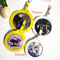 Populaire Anime Badge Manchon De Stockage En Cuir PU Suspendu Badge Housse De Protection Pendentif