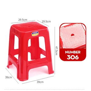 Portable Cheap Indoor Living Room Square Plastic Stool Modern Industrial Plastic Step Stool