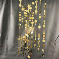 LILIS Rideau de vent en plastique de haute qualité avec guirlande de paillettes dorées pour décoration extérieure de rues piétonnes, couloirs et plafonds