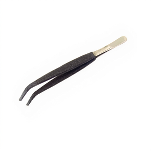 Pinzas de precisión de hierro con mango irregular tipo baguette y funda, herramientas de joyería SUNTOOLS/STIPL Modelo 605L, mango negro, 6 pulgadas - Product Image 1