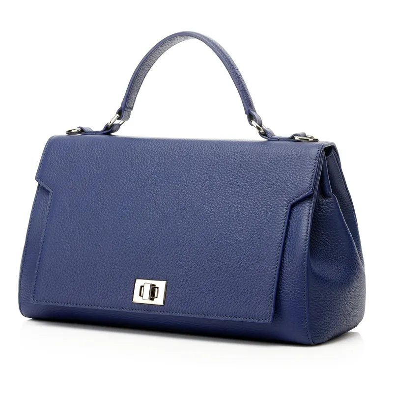 Gionar Fashion Handmade Designer Luxury Genuine Leather Bag Dark Blue Women Purses and Handbags sac a main femm