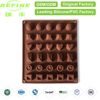 Verfijnde siliconen chocolade mal van voedingskwaliteit, diverse vormen (hart, vierkant, rond), DIY snoep- en gelei-vorm voor zelfgemaakte DIY bakwerk