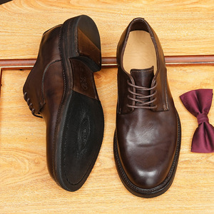Nouvelles Chaussures en Cuir Décontractées pour Hommes, Sur Mesure, Meilleures Ventes, Imperméables, Semelles Épaisses en Caoutchouc, Finition Vernie, Fermeture à Lacets - Product Image 4