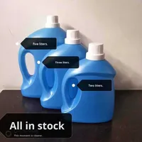 Bouteille en Plastique Vide de 2L JFPC pour Lessive avec Bouchon à Vis, Revêtement UV et Impression par Gravure Acide