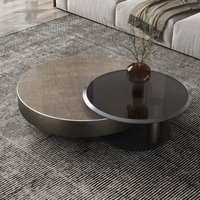Table basse ronde en verre trempé de luxe italien, bronze antique, acier inoxydable, table d'appoint créative pour salon, usage domestique